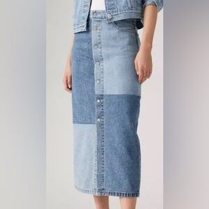 Levi’s Denim Patch Clean Craft Midi Skirt size 25